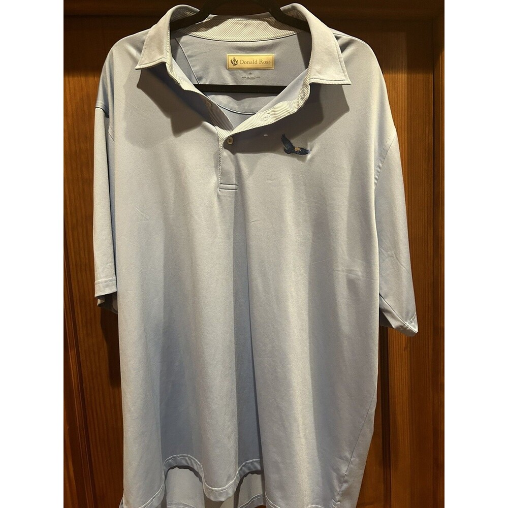Donald Ross Light Sky Blue Polo Shirt Palma Golf Club XL Tampa Florida Men Logo